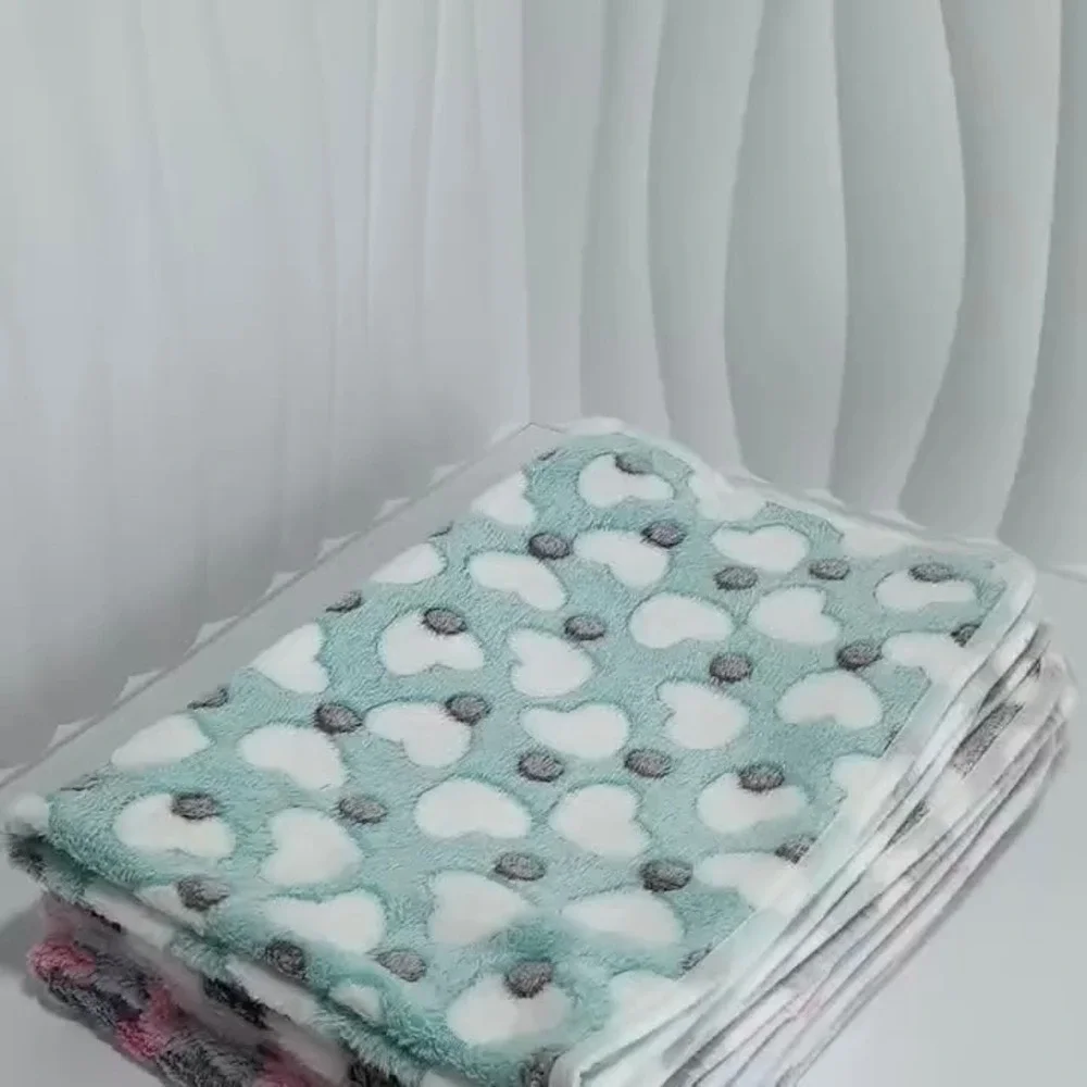 Warm‎ Soft Plush Premium Fleece Pet Cat Dog Heart Blanket GREEN 41'x30